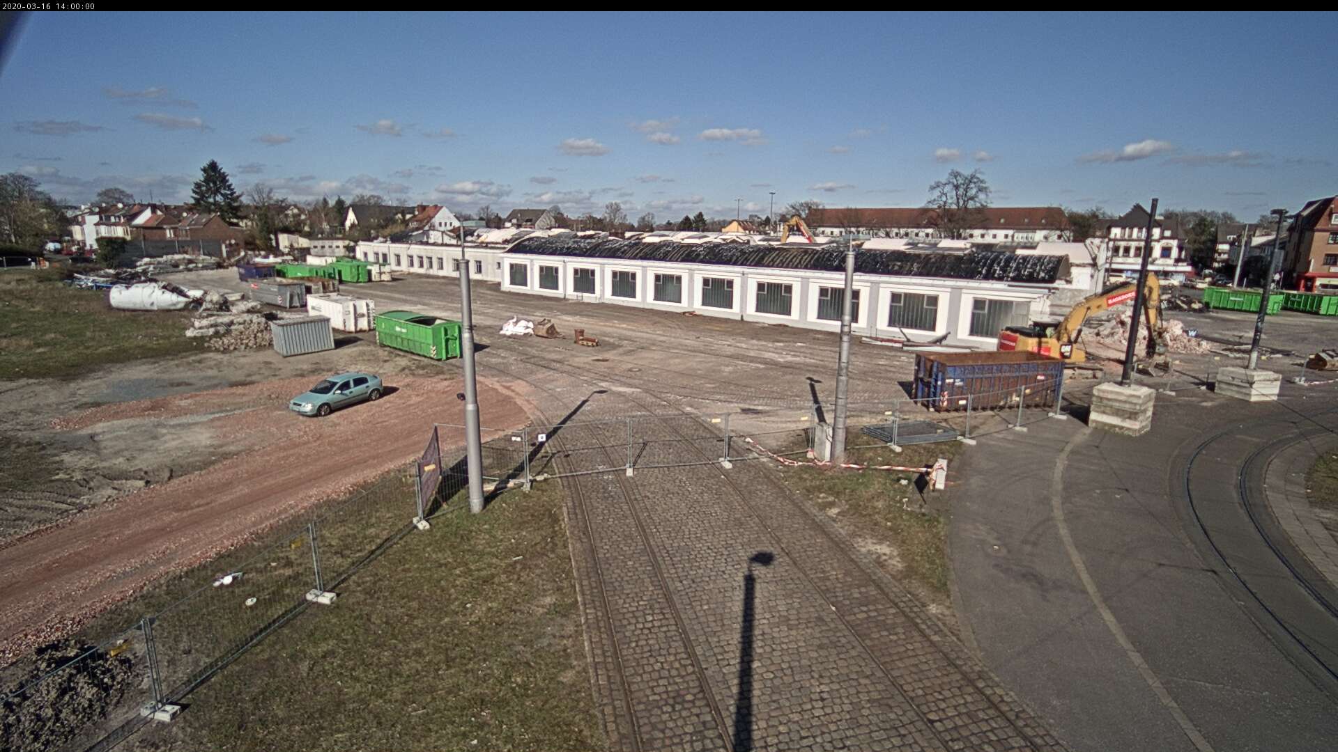 Webcam-Foto vom Abriss des BSAG-Betriebshof Gröpelingen aus dem März 2020