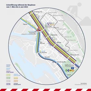 Karte Linienführung Busse und Straßenbahnen der BSAG